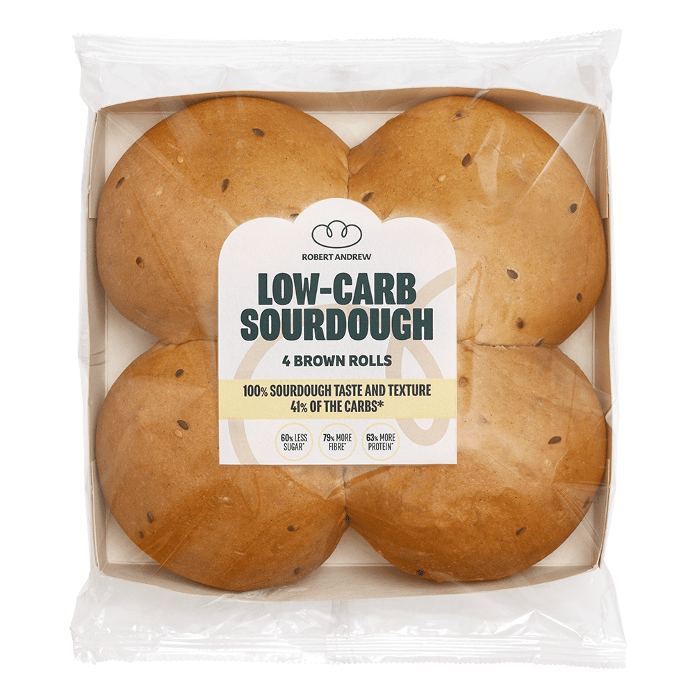LOW-CARB SOURDOUGH BROWN ROLLS | 4x60g - Robert Andrew Low-carb Sourdough